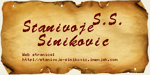 Stanivoje Šiniković vizit kartica